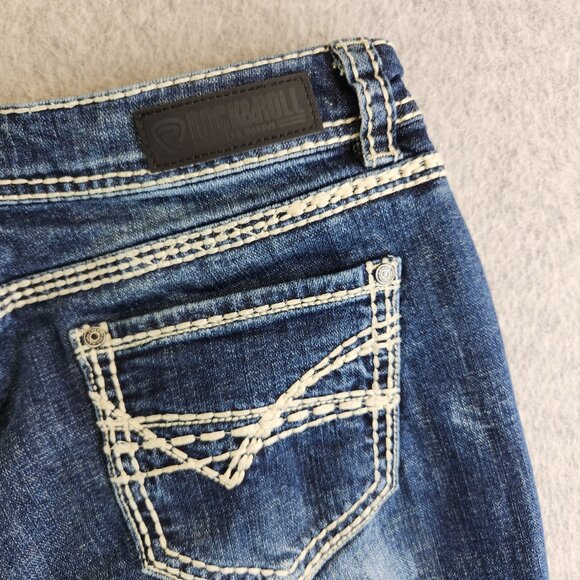 Rock And Roll Cowgirl Jeans Womens 30 Riding Bootcut Heavy Stitching Ranch - Picture 5 of 16